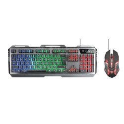 Kit TASTATURA si Mouse TRUST - gaming, "GXT 845 Tural", cu fir, 104 taste, format standard, switch , USB, negru, "TR-22457" (tim