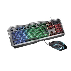 Kit TASTATURA si Mouse TRUST - gaming, "GXT 845 Tural", cu fir, 104 taste, format standard, switch , USB, negru, "TR-22457" (tim