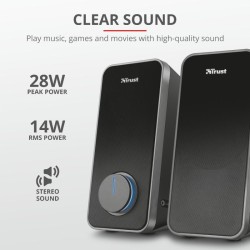 BOXE TRUST, "Arys", 2.O, RMS: 3 W (2x 1.5W) negru, "TR-20179"  (timbru verde 2.00 lei)