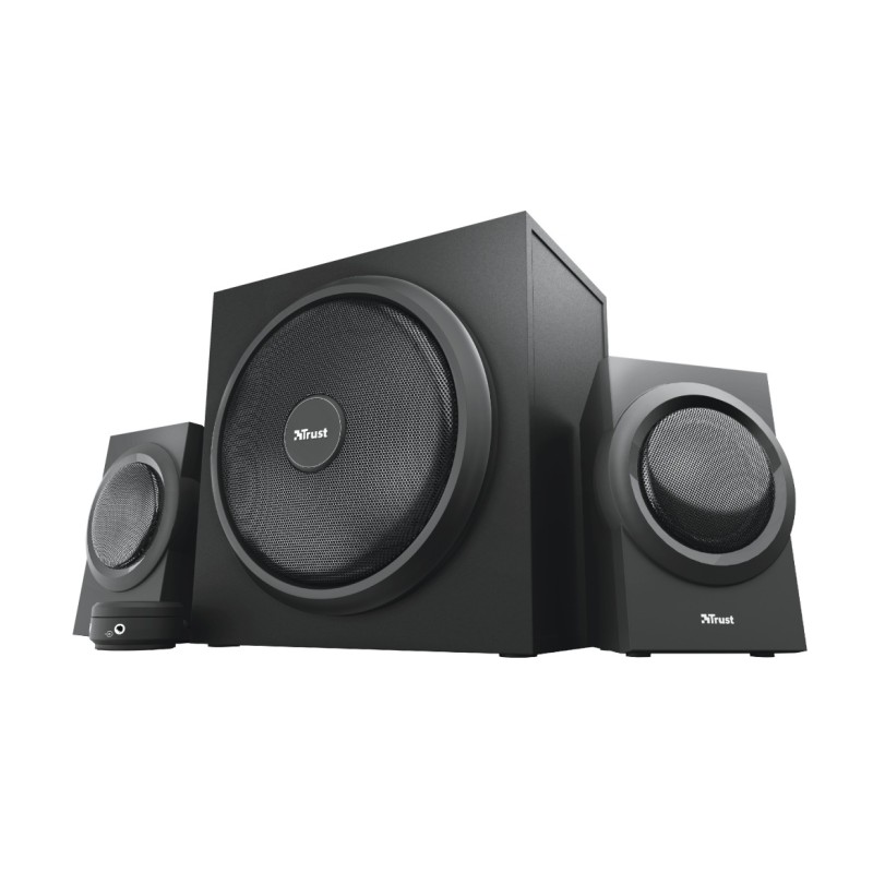 BOXE TRUST, "Yuri " 2.1, RMS: 60 W (2x 15W, 1 x 30W) negru, "TR-23696"  (timbru verde 2.00 lei)
