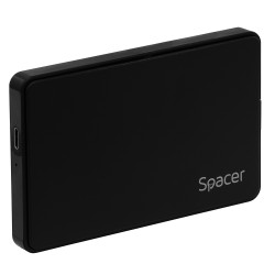 RACK extern SPACER, pt HDD/SSD, 2.5 inch, S-ATA, interfata PC USB 3.1 Type C, plastic, negru, "SPR-TYPE-C-01" (timbru verde 0.8 