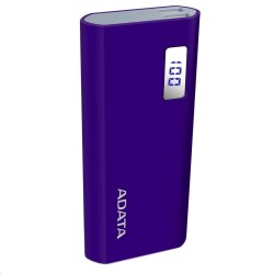 POWER BANK ADATA 12500mAh, 2 x USB, digital display pt. status baterie, P12500D 12.500 mAh, 2.1A out, purple, "AP12500D-DGT-5V-C