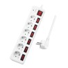 PRELUNGITOR LOGILINK, Schuko x 6, conectare prin Schuko (T), cablu 1.5 m, 16 A, protectie copii, alb, "LPS250" (timbru verde 0.1