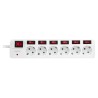 PRELUNGITOR LOGILINK, Schuko x 6, conectare prin Schuko (T), cablu 1.5 m, 16 A, protectie copii, alb, "LPS250" (timbru verde 0.1