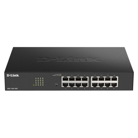 SWITCH D-LINK SMART 16 porturi Gigabit  carcasa metalica, rackabil, "DGS-1100-16V2" (timbru verde 2 lei)