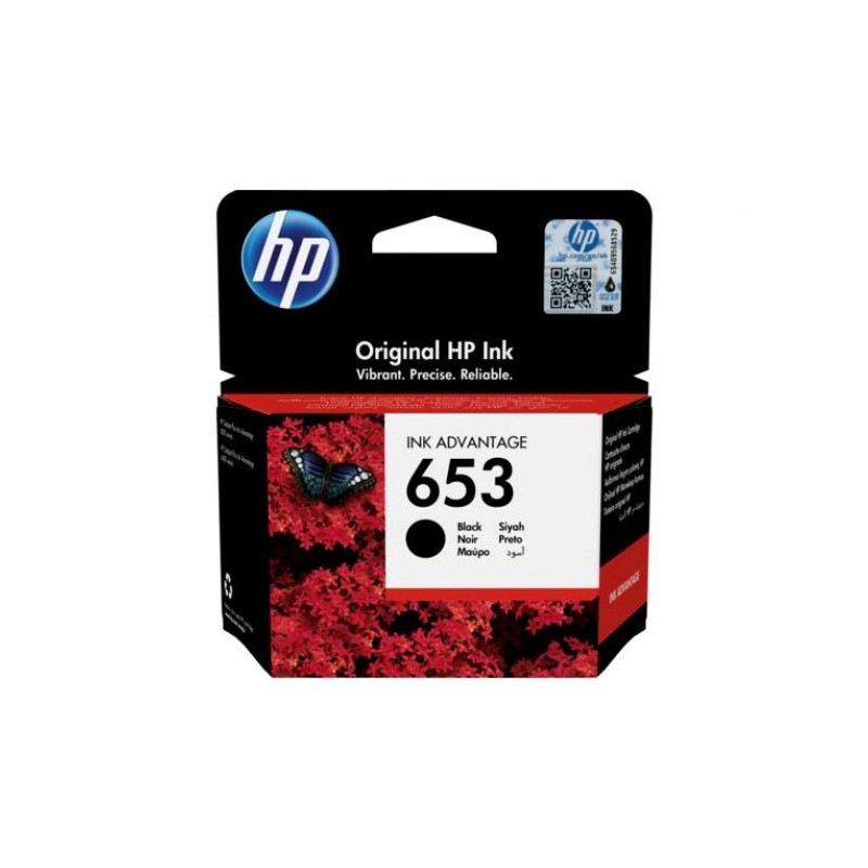 Cartus Cerneala Original HP Black, nr.653, pentru DJ 6075|6475 AIO, , (timbru verde 0.15 lei), "3YM75AE"