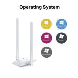 ADAPTOR RETEA MERCUSYS , extern wireless 2.4 GHz, USB 2.0, port, 300 Mbps, antena externa x 2, "MW300UH" (timbru verde 0.18 lei)