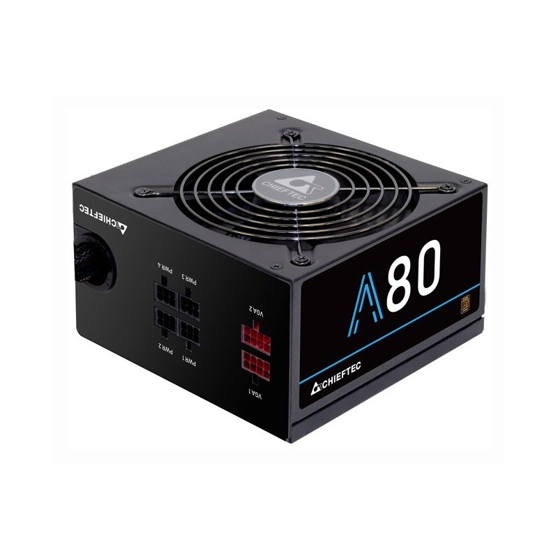 SURSA Chieftec A-80 750 W, semi-modulara, certificare 80 Plus Bronze - compatibila, ventilator 120 mm x 1, PCI-E 6+2 pin x 2, SA