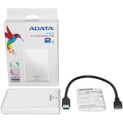 HDD extern ADATA 2 TB, HV620, 2.5 inch, USB 3.0, alb, "AHV620-2TU3-CWH" (timbru verde 0.8 lei)