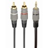 CABLU audio GEMBIRD stereo (3.5 mm jack la 2 x RCA), 2.5m, conectori auriti, "CCA-352-2.5M" (timbru verde 0.08 lei)