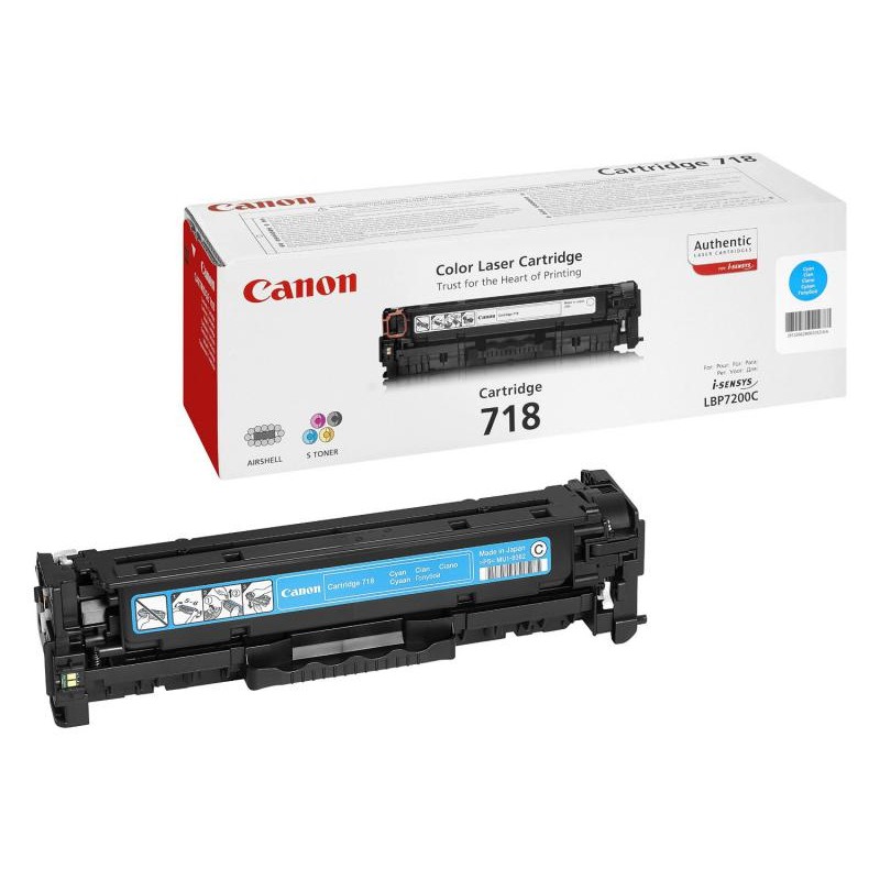 Toner Original Canon Cyan, CRG-718C, pentru LBP-7200|LBP-7210|LBP-7660|LBP-7680|MF-8330|MF-8340|MF-8350|MF-8360|MF-8380|MF-8540|