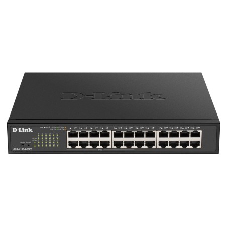 SWITCH PoE D-LINK Smart 24 porturi Gigabit (12 PoE), IEEE 802.3af/at, carcasa metalica, rackabil, "DGS-1100-24PV2" (timbru verde