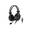 CASTI A4tech, cu fir, standard, utilizare multimedia, microfon pe brat, conectare prin USB 2.0, negru, "HU-30", (timbru verde 0.
