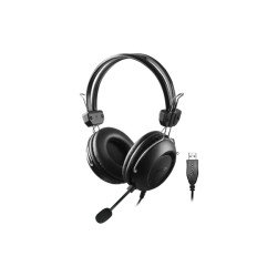 CASTI A4tech, cu fir, standard, utilizare multimedia, microfon pe brat, conectare prin USB 2.0, negru, "HU-35", (timbru verde 0.