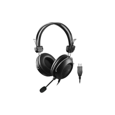 CASTI A4tech, cu fir, standard, utilizare multimedia, microfon pe brat, conectare prin USB 2.0, negru, "HU-35", (timbru verde 0.