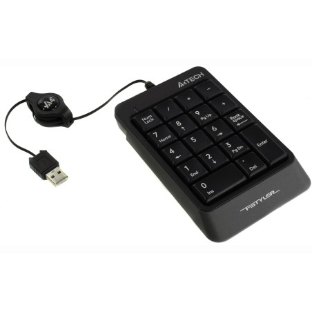 TASTATURA numerica A4TECH Fstyler, 18 taste, USB, 70cm retractabil, compact design, grey, "FK-13-GR" (timbru verde 0.8 lei)