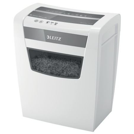 Distrugator manual documente Leitz IQ Home Office, 10 coli, P4, cross-cut (tip confeti), cos 23 coli, alb, Leitz "80090000" (tim