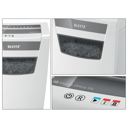 Distrugator manual documente Leitz IQ Home Office, 10 coli, P4, cross-cut (tip confeti), cos 23 coli, alb, Leitz "80090000" (tim