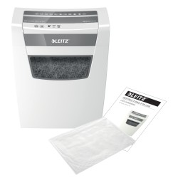 Distrugator manual documente Leitz IQ Home Office, 10 coli, P4, cross-cut (tip confeti), cos 23 coli, alb, Leitz "80090000" (tim