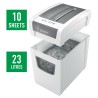 Distrugator manual documente Leitz IQ Home Office Slim, 10 coli, P4, cross-cut (tip confeti), cos 23 coli, alb, Leitz "80010000"