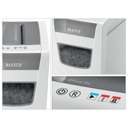 Distrugator manual documente Leitz IQ Home Office Slim, 10 coli, P4, cross-cut (tip confeti), cos 23 coli, alb, Leitz "80010000"