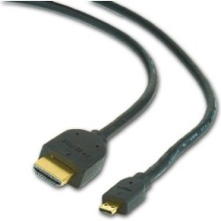 CABLU video GEMBIRD, adaptor HDMI (T) la Micro-HDMI (T), 1.8m, conectori auriti, negru, "CC-HDMID-6" (timbru verde 0.18 lei)