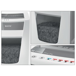Distrugator manual documente Leitz IQ Office Pro, 20 coli, P4, cross-cut (tip confeti), cos 30 coli, alb, Leitz "80060000" (timb