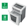 Distrugator manual documente Leitz IQ Office Pro,  7 coli, P5+, micro-cut (tip particulei), cos 30 coli, alb, Leitz "80040000" (
