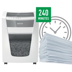 Distrugator manual documente Leitz IQ Office Pro,  7 coli, P5+, micro-cut (tip particulei), cos 30 coli, alb, Leitz "80040000" (