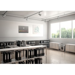 Distrugator manual documente Leitz IQ Office Pro,  5 coli, P6+, micro-cut (tip particulei), cos 30 coli, alb, Leitz "80100000" (