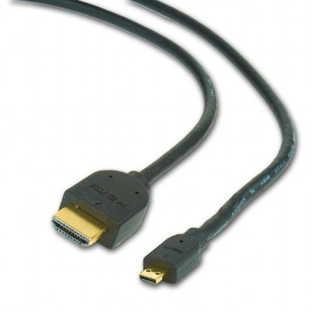CABLU video GEMBIRD, adaptor HDMI (T) la Micro-HDMI (T), 3m, conectori auriti, negru, "CC-HDMID-10" (timbru verde 0.18 lei)