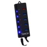 HUB extern SPACER, porturi USB: USB 3.0 x 4, Port USB Quick Charge x 1, conectare prin USB 3.0, Alimentare retea 220V,negru, "SP