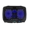 STAND SPACER notebook 17" Gaming, sita metal, Airflow: 72CFM, 2xfan 12.5cm, 2xfan 7cm, led blue, 2xUSB, Turatie reglabila, black
