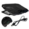 STAND SPACER notebook 17" Gaming, sita metal, Airflow: 72CFM, 2xfan 12.5cm, 2xfan 7cm, led blue, 2xUSB, Turatie reglabila, black