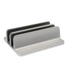 STAND SPACER vertical, notebook 14/17", dublu, protectie impotriva zgarieturilor, latime ajustabila, argintiu, aluminiu sablat, 