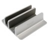 STAND SPACER vertical, notebook 14/17", dublu, protectie impotriva zgarieturilor, latime ajustabila, argintiu, aluminiu sablat, 