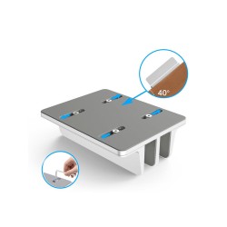 STAND SPACER vertical, notebook 14/17", dublu, protectie impotriva zgarieturilor, latime ajustabila, argintiu, aluminiu sablat, 