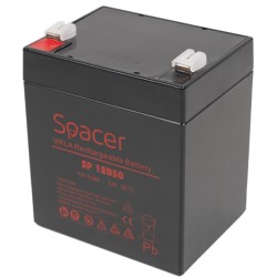 ACUMULATOR UPS SPACER 12V /  5Ah, dimensiuni: 90x70x101mm, inaltime+terminal: 107mm, terminal F2(T2), "SP-BAT-12V5AH" (timbru ve