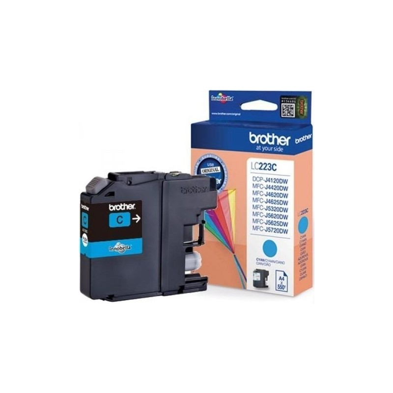 Cartus Cerneala Original Brother Cyan, LC223C, pentru DCP-J4120|MFC-J4420|J4620|J5320|J5620|J5720, 550, (timbru verde 0.15 lei),