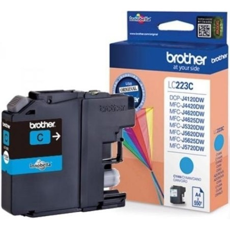 Cartus Cerneala Original Brother Cyan, LC223C, pentru DCP-J4120|MFC-J4420|J4620|J5320|J5620|J5720, 550, (timbru verde 0.15 lei),