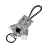 CABLU alimentare si date LOGILINK, pt. smartphone, USB 2.0 (T) la USB 2.0 Type-C (T), 0.22m, cu breloc, din piele, negru/ alb, "