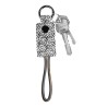 CABLU alimentare si date LOGILINK, pt. smartphone, USB 2.0 (T) la USB 2.0 Type-C (T), 0.22m, cu breloc, din piele, negru/ alb, "