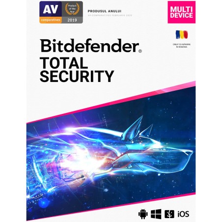 LICENTA Bitdefender Total Security, 10 utilizatori, 1 an pt. PC, Mac, Smartphone, Tableta, retail "TS03ZZCSN1210BEN"- valabile d