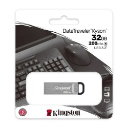 MEMORIE USB 3.2 KINGSTON 32 GB, clasica, carcasa metalic, argintiu, "DTKN/32GB" (timbru verde 0.03 lei)