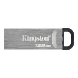 MEMORIE USB 3.2 KINGSTON 128 GB, clasica, carcasa metalic, argintiu, "DTKN/128GB" (timbru verde 0.03 lei)