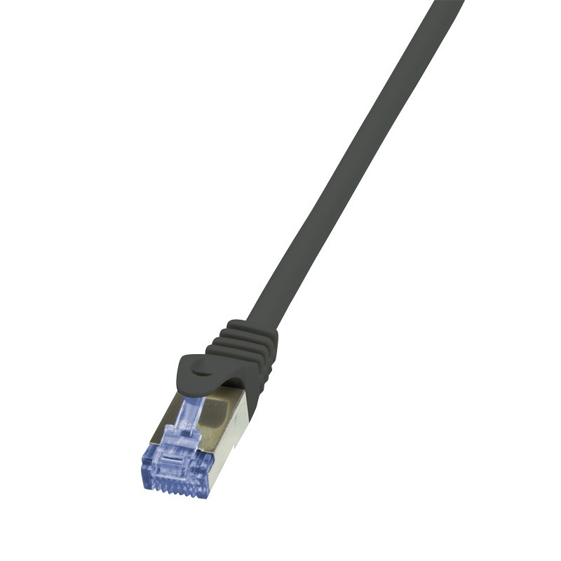 PATCH CORD S/FTP LOGILINK Cat7, LSZH, cupru, 600MHz, mufe RJ45 Cat6a, 50 m, black, AWG26, dublu ecranat "CQ4143S" (timbru verde 