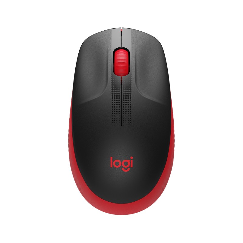 MOUSE LOGITECH, "M190", PC sau NB, wireless, 2.4GHz, optic, 1000 dpi, butoane/scroll 3/1, , negru / rosu, 45507061 "910-005908" 