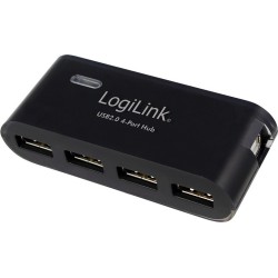 HUB extern LOGILINK, porturi USB: USB 2.0 x 4, conectare prin USB 2.0, alimentare retea 220 V, negru, "UA0085"  (timbru verde 0.