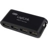 HUB extern LOGILINK, porturi USB: USB 2.0 x 4, conectare prin USB 2.0, alimentare retea 220 V, negru, "UA0085"  (timbru verde 0.