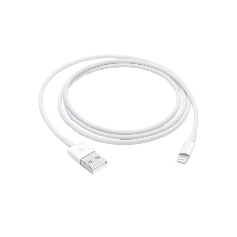 CABLU alimentare si date smartphone Apple, Lightning (T) la USB 2.0 (T), cauciuc, lungime 1 m, alb, "mxly2zm/a" (timbru verde 0.